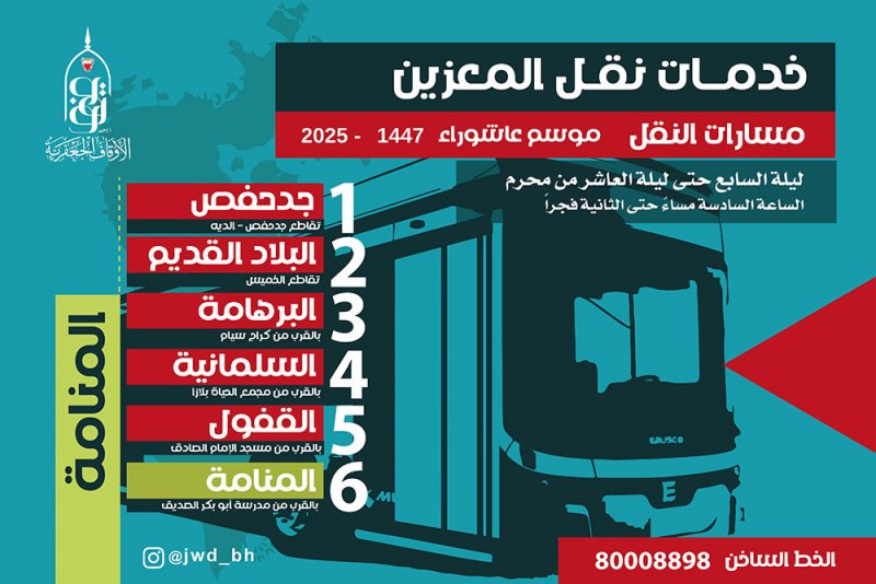 "الجعفرية" تعلن عن مشروع خدمات نقل المعزين لموسم عاشوراء