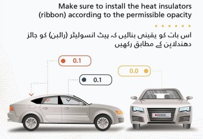 “المرور”: التزموا بالتظليل القانوني للعوازل الحرارية
