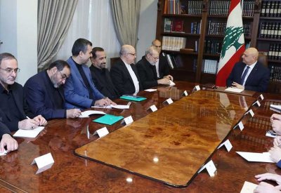 لاريجاني يستهل زيارته إلى بيروت بلقاء الرئيس اللبناني
