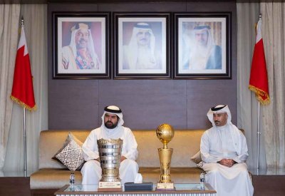 سمو الشيخ عيسى بن علي يستقبل منتخب ناشئي السلة بطل العرب