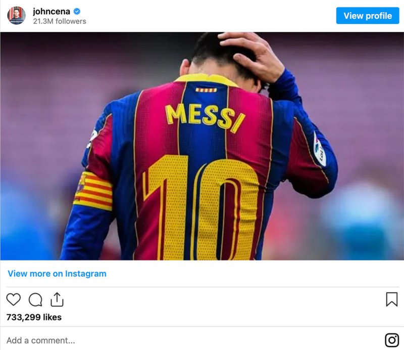 الأسطورة جون سينا يثير الجدل بصورة "تاريخية" للنجم ميسي!