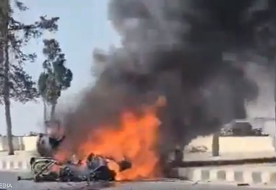 استهداف سيارة على طريق مطار حلب الدولي
