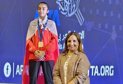 كنده محمود.. بطلة العرب "تحت 13 سنة" لكرة الطاولة