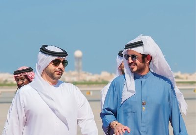 سمو الشيخ خالد بن حمد يستقبل رؤساء اللجان الأولمبية الكويتية والقطرية والإماراتية