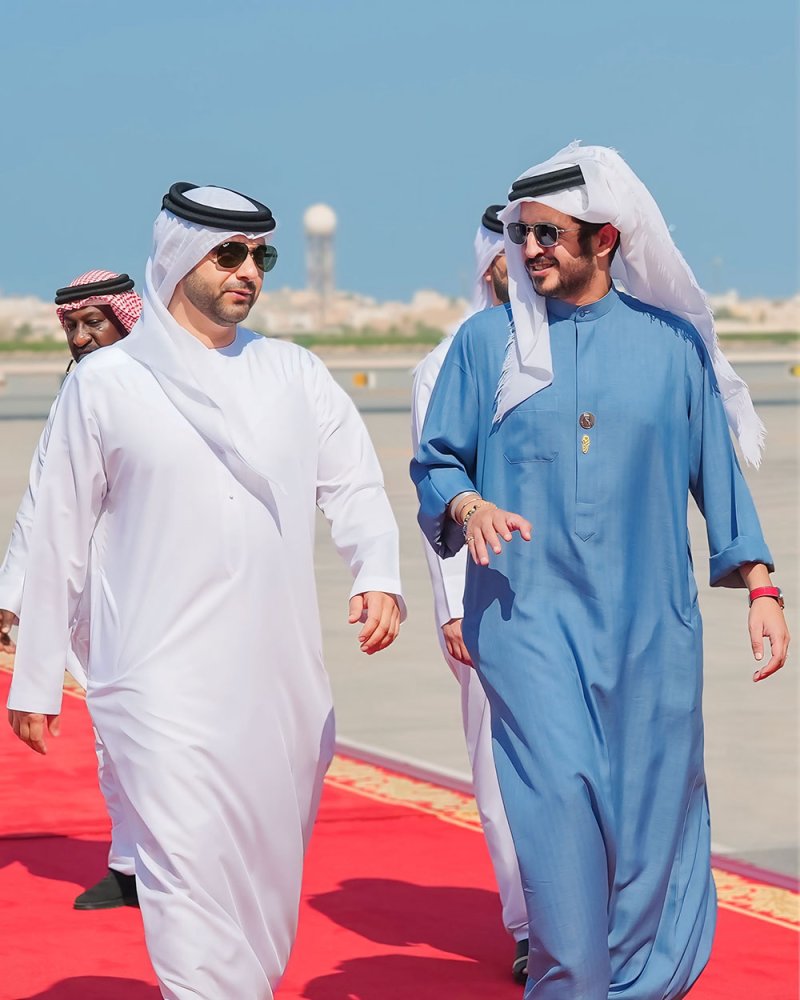 سمو الشيخ خالد بن حمد يستقبل رؤساء اللجان الأولمبية الكويتية والقطرية والإماراتية