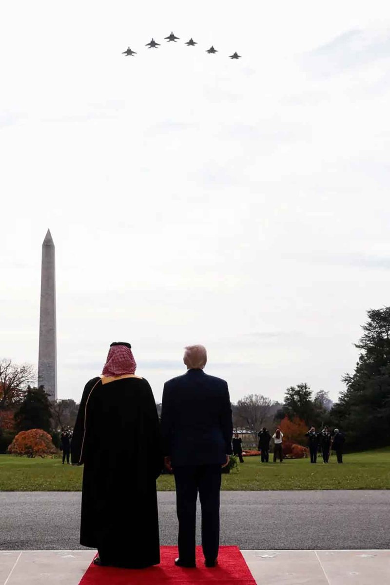 عروض بمقاتلات أميركية في أجواء البيت الأبيض مع وصول الأمير محمد بن سلمان