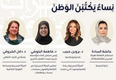 هيئة البحرين للثقافة والآثار تنظم جلسة ثقافية بعنوان "نساء يكتبن الوطن" في مركز الفنون