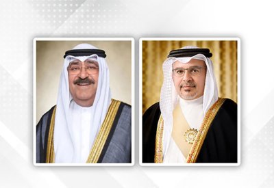 سمو ولي العهد رئيس الوزراء يهنئ أمير دولة الكويت بذكرى توليه مقاليد الحكم