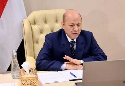 العليمي يثمّن استجابة تحالف دعم الشرعية باتخاذ إجراءات فورية لحماية المدنيين