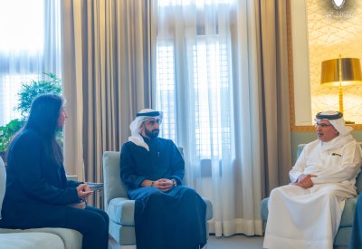 سمو ولي العهد رئيس الوزراء يلتقي المهندس أمين عادل رضي والمهندسة ميسم حسن الناصر