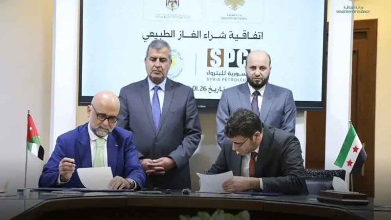 سوريا تتفق مع الأردن على استيراد 4 ملايين متر مكعب من الغاز الطبيعي يومياً