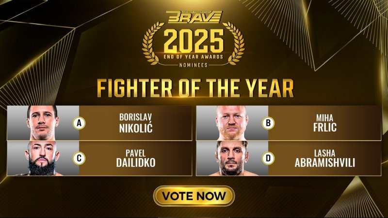 BRAVE CF  تكشف عن  المرشحين لجائزة مقاتل العام 2025