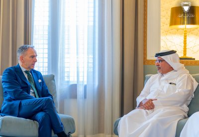 سمو ولي العهد رئيس مجلس الوزراء يستقبل رئيس مجلس الأمناء عضو المجلس الاستشاري للمعهد الدولي للدراسات الاستراتيجية