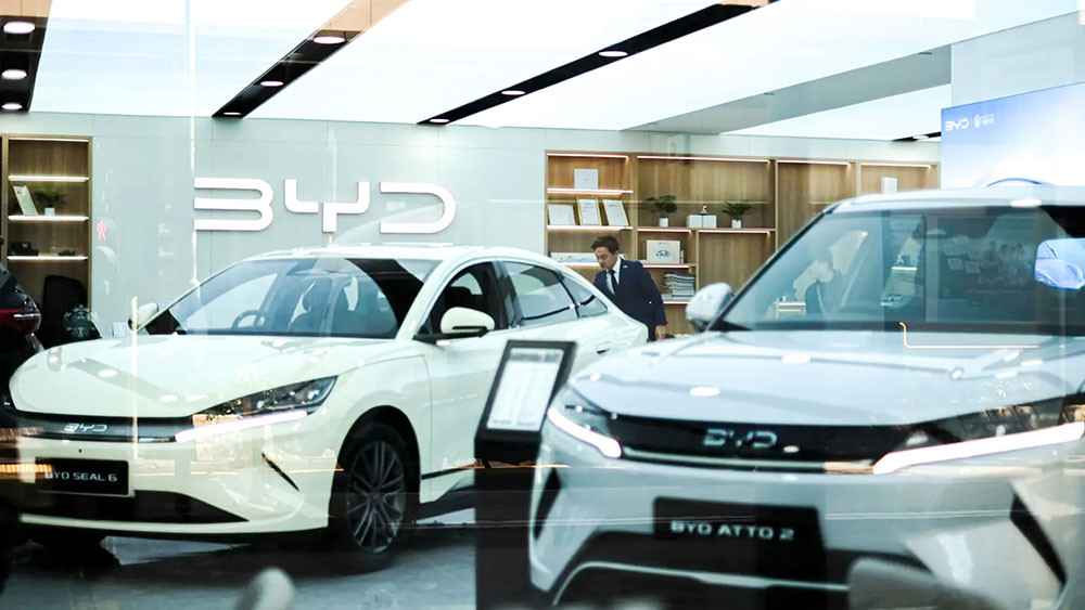 لقطة عامة لصالة عرض BYD Auto في هونغ كونغ