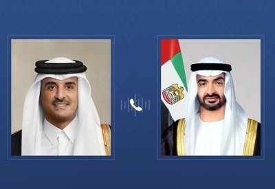 رئيس دولة الإمارات وأمير قطر يبحثان المستجدات في المنطقة
