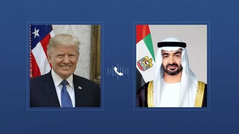 الرئيس الإماراتي وترامب يبحثان تطورات الاعتداءات الإيرانية