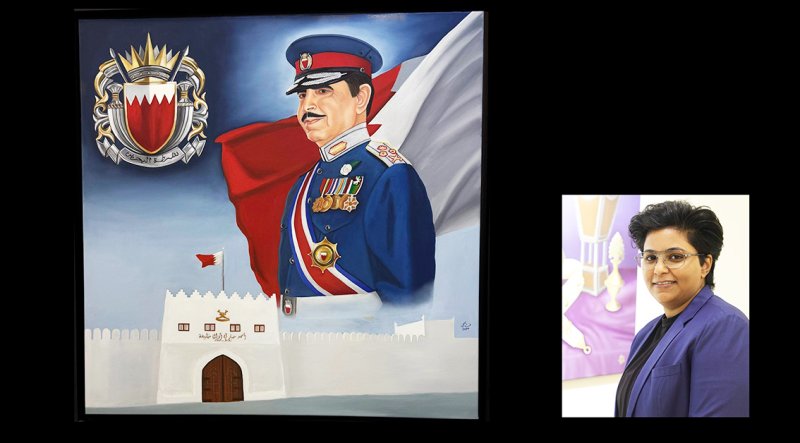 الفنانة فاطمة العجمي تهدي "الكف الأمين" لوزير الداخلية
