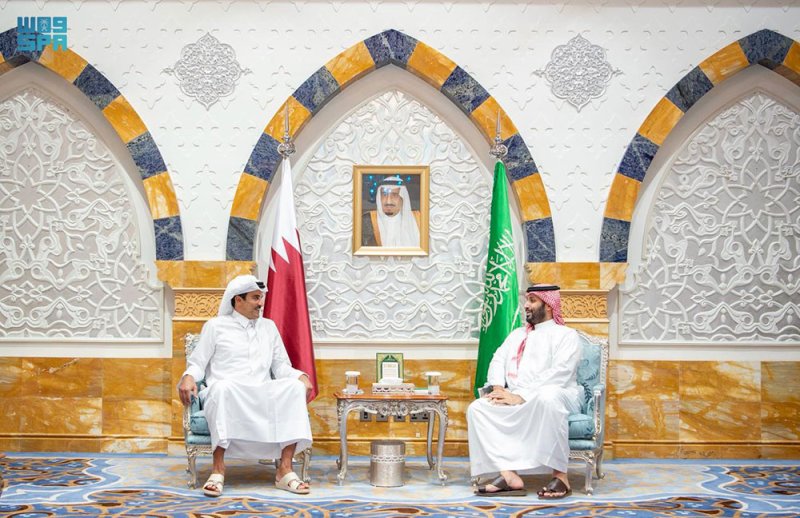 سمو ولي العهد السعودي يلتقي أمير دولة قطر ويبحثان مستجدات الأوضاع الإقليمية