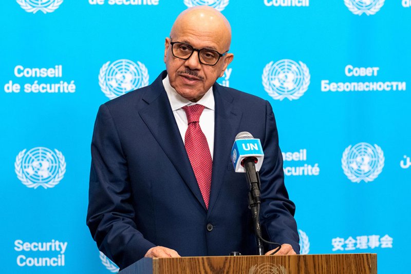 وزير الخارجية يعقد مؤتمرا صحفيا بعد انتهاء جلسة مجلس الأمن المخصصة للتصويت على مشروع قرار بشأن حرية الملاحة في مضيق هرمز