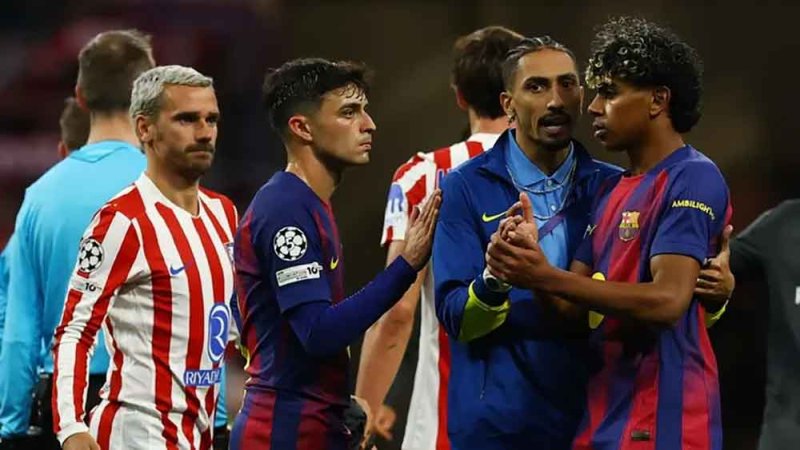 لاعب برشلونة يعتذر عن إشارته لمشجعي أتلتيكو مدريد