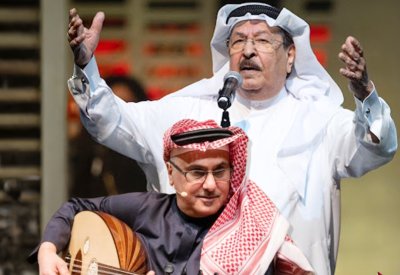 عميد الأغنية الخليجية أحمد الجميري والفنان القدير خالد الشيخ في مسقط