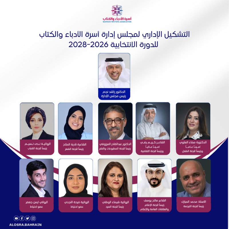أسرة الأدباء والكتاب تعلن عن تشكيل مجلس إدارتها الجديد بعد فوزه بالتزكية للدورة 2026 - 2028