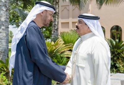 جلالة الملك المعظم يلتقي مع صاحب السمو رئيس دولة الإمارات العربية المتحدة