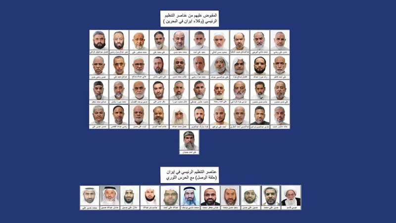 وزارة الداخلية: التنظيم الرئيسي المرتبط بالحرس الثوري الايراني وولاية الفقيه قائم على أعضاء من المجلس العلمائي المنحل ومن يتبعهم وعناصره قاموا بتأسيس جماعة إرهابية والتخابر مع إيران