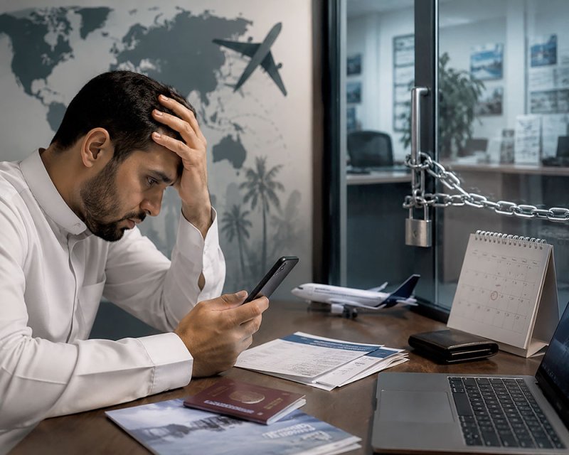 مكتب للسياحة لم يسلمني التذاكر وحجوزات الفندق