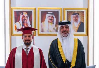 سمو الممثل الشخصي لجلالة الملك المعظم يهنئ نجله سلمان بن عبدالله بن حمد بتخرجه