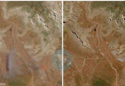 صور فضائية تكشف تدمير منصة صواريخ إيرانية في كرمنشاه