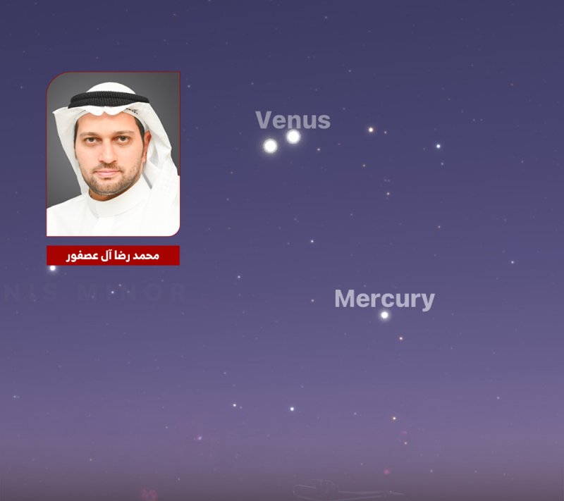 آل عصفور: في منظر سماوي بديع اقتران الزهرة والمشتري يبلغ ذروته في سماء المملكة هذا المساء