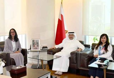 وزير النفط والبيئة يستقبل الممثل المقيم لبرنامج الأمم المتحدة الإنمائي (UNDP) لدى مملكة البحرين