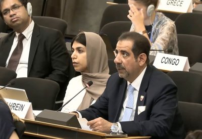 المندوب الدائم لمملكة البحرين لدى الأمم المتحدة في جنيف يؤكد في بيان خليجي أهمية حماية المدنيين واحترام سيادة الدول