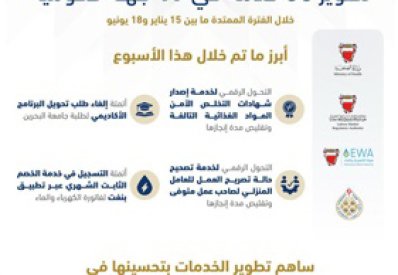 تطوير 83 خدمة في 17 جهة حكومية خلال الفترة من 15 يناير إلى 18 يونيو الجاري