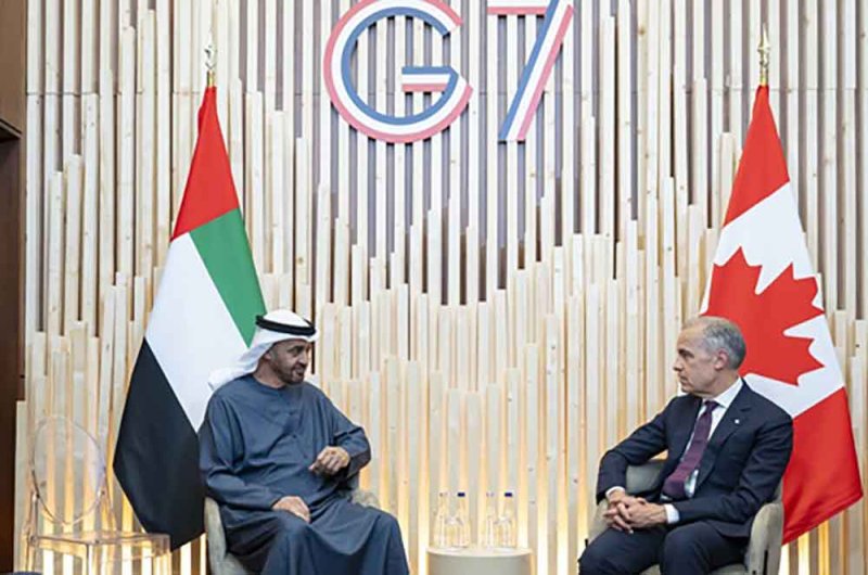 رئيس دولة الإمارات يبحث مع رئيس وزراء كندا القضايا الإقليمية والدولية