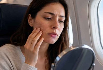 هل يسبب السفر بالطائرة ضررا للبشرة؟