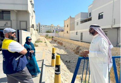 انسداد مجرى تصريف بمدينة حمد ينشر القوارض والمخلفات