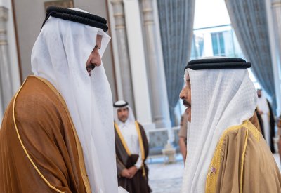 الملك المعظم يقدم التعازي والمواساة إلى سمو أمير دولة قطر بوفاة صاحب السمو الأمير الوالد الشيخ حمد بن خليفة آل ثاني رحمه الله