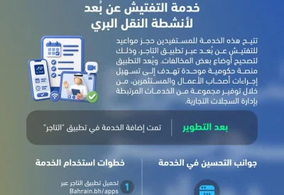 وزارة المواصلات والاتصالات تطوّر خدمة التفتيش عن بُعد لأنشطة النقل البري عبر تطبيق "التاجر"