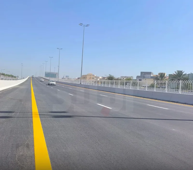 بالصور: افتتاح جسر تقاطع مدينة عيسى الشمالي