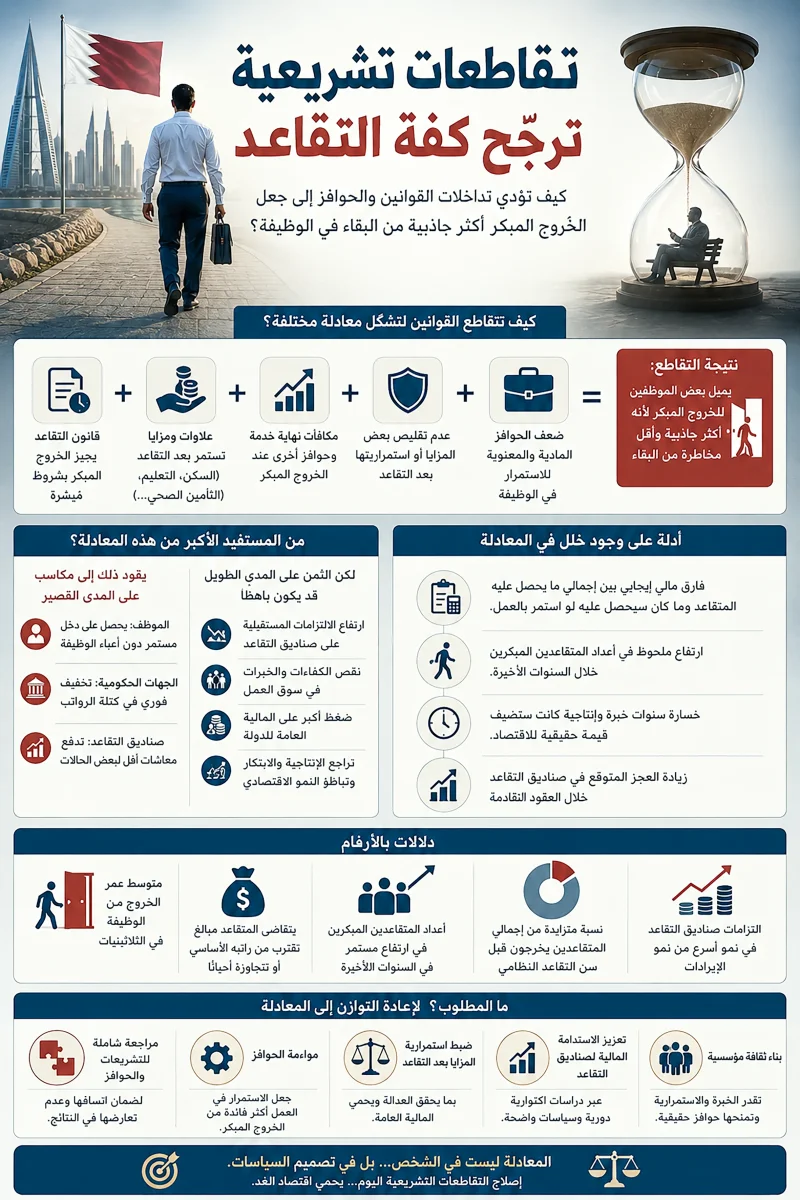 تحقيق "البلاد": التقاعد المبكر يبدأ بعمر 34 سنة وبمدخول 600 دينار