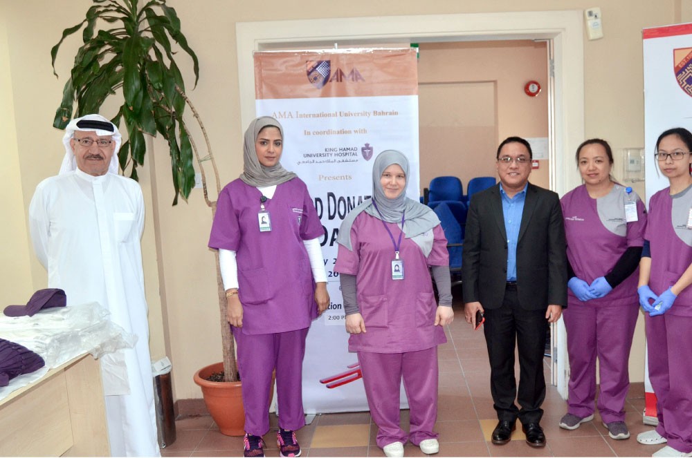 جامعة AMA الدولية تقيم حملة للتبرع بالدم