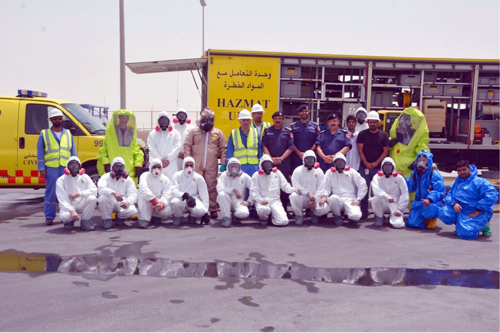 “الدفاع المدني” ينفذ تمرينا للتعامل مع المواد الخطرة