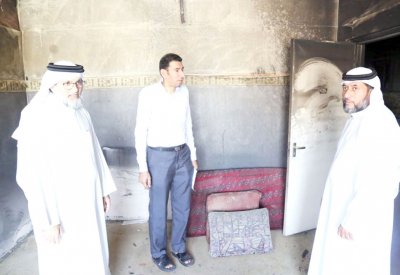 حصر أضرار حريق بيت مدينة حمد تمهيدا لتعويضه