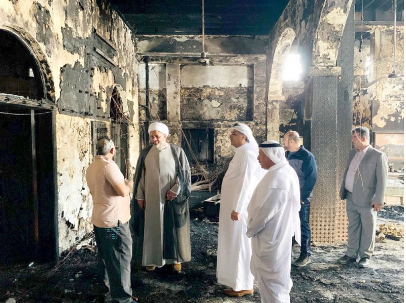 حريق يلتهم مأتم الديه الشرقي والأضرار مادية