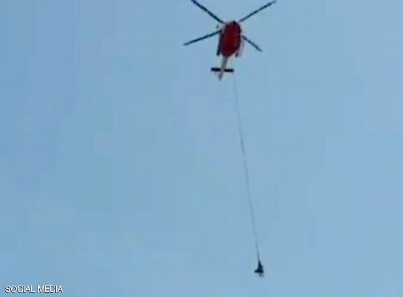 طائرة تحلق ببقرة في مهمة إنقاذ فريدة