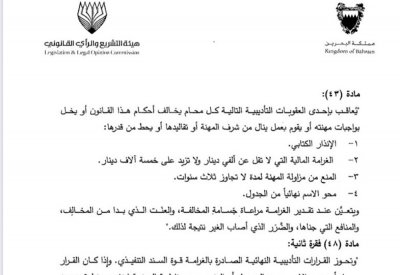 5 آلاف دينار غرامة للمحامين المخالفين